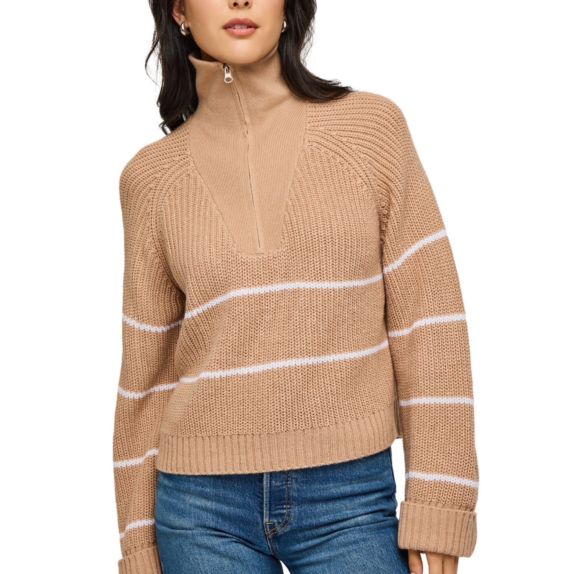 Declan 1/4 Zip Sweater - Taupe