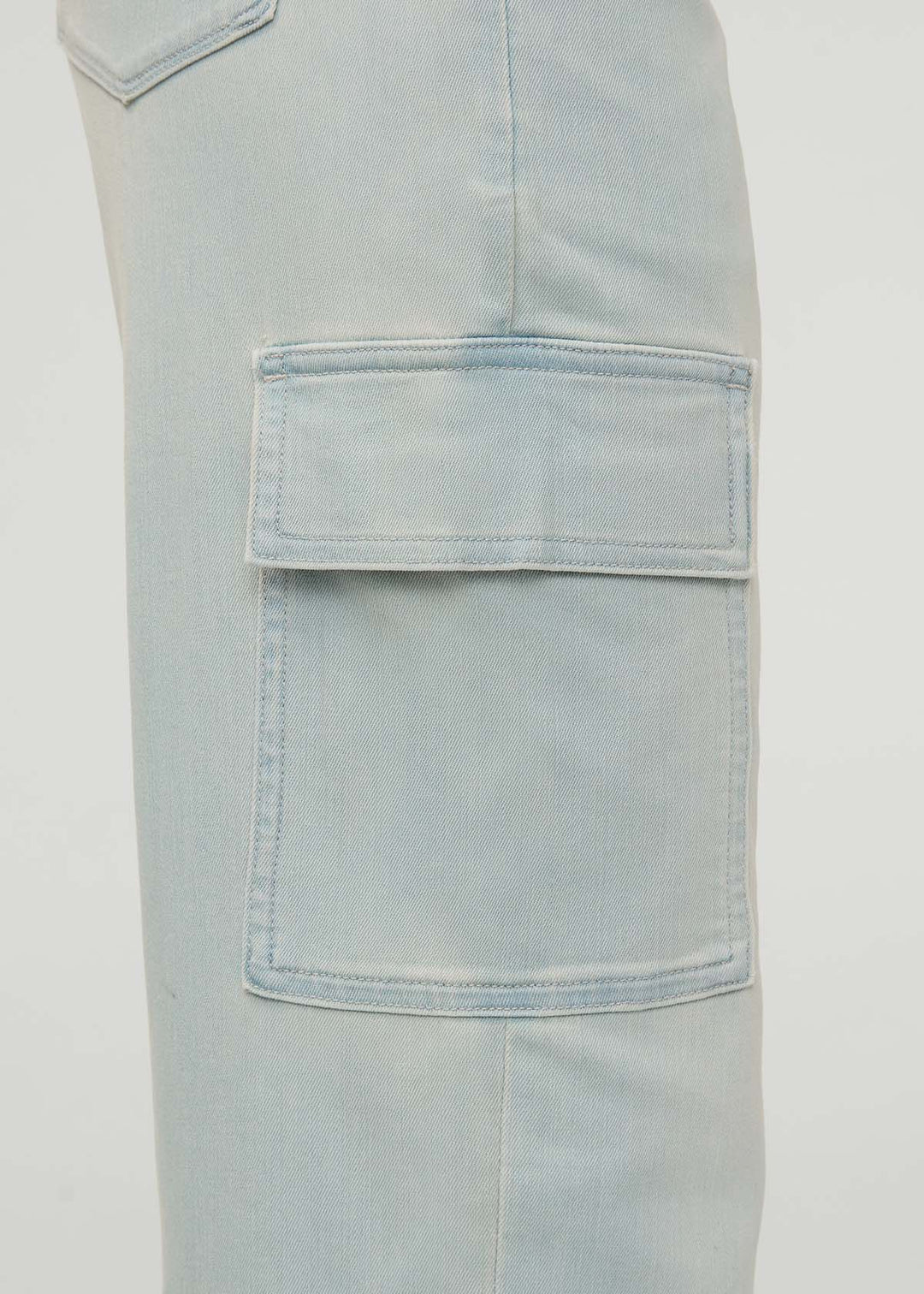 High Waist Denim Lite Cargos- Palisade Blue