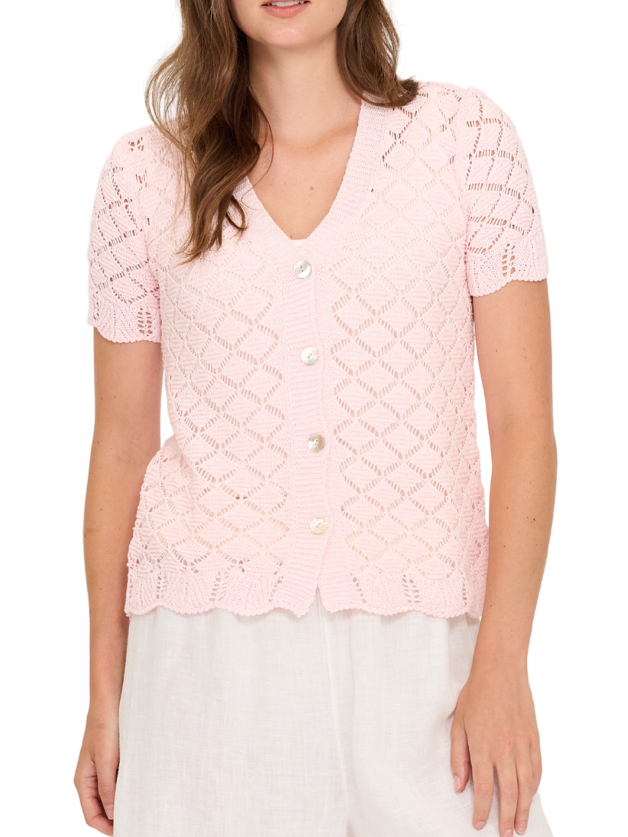 Daisy Button Knit - Blush Pink