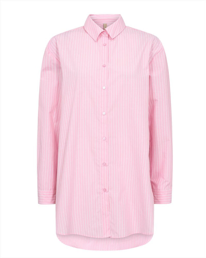 Dicle Oversized Boyfriend Shirt in Pink/White