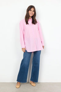 Dicle Oversized Boyfriend Shirt in Pink/White