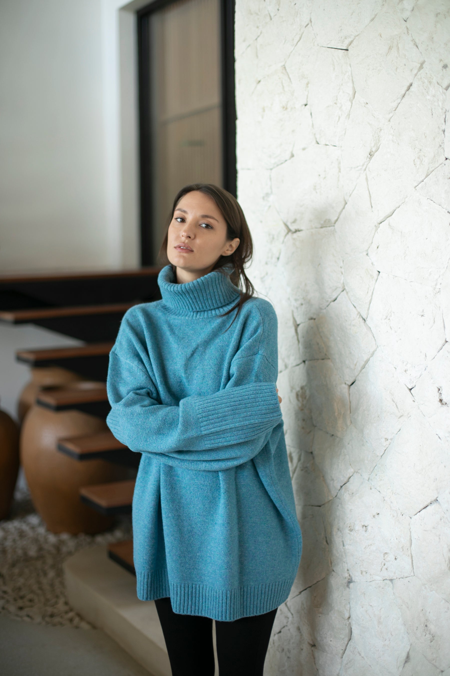 Dog Walker Sweater - Azure Blue