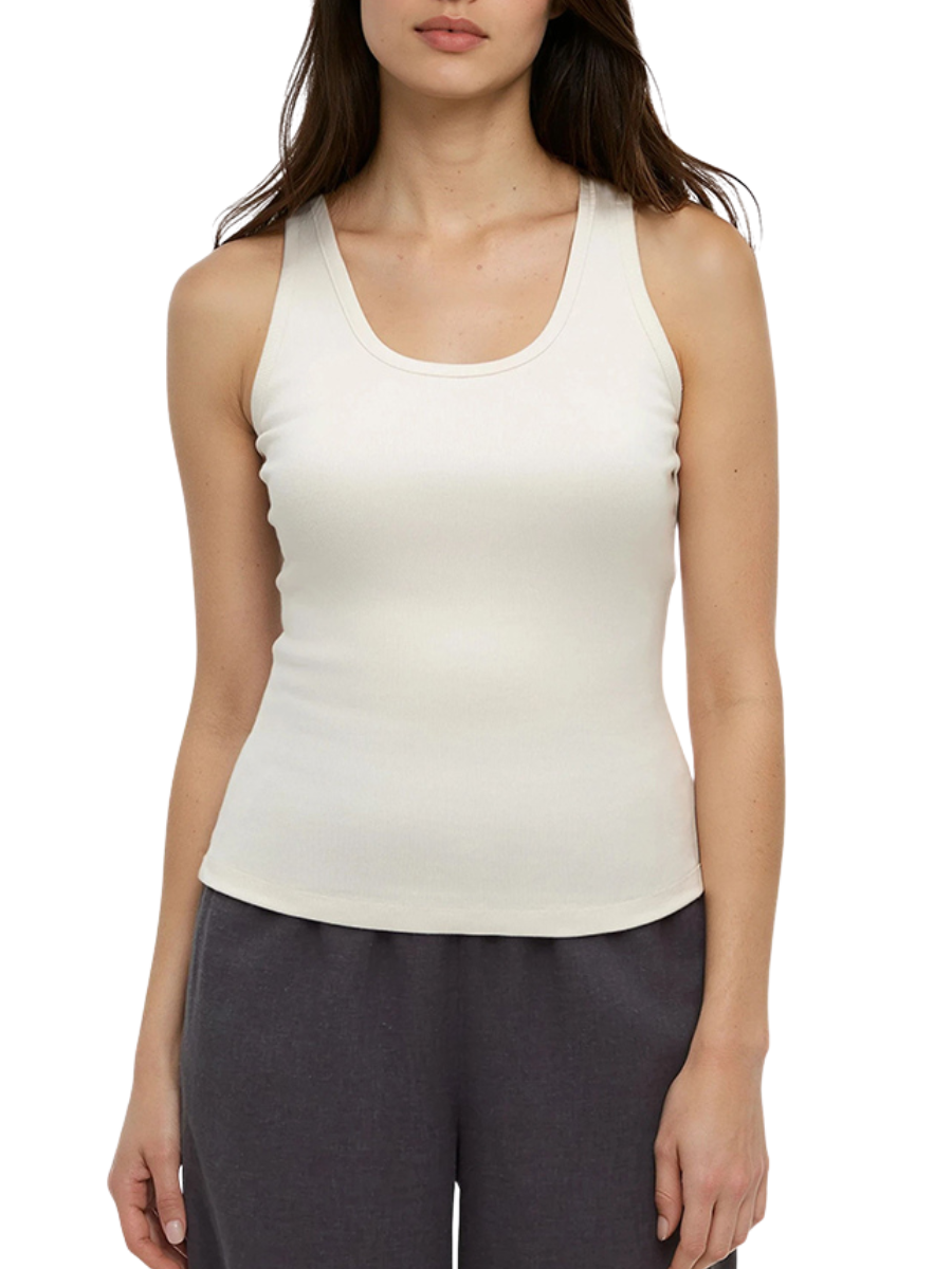 Dover Scoop Neck Tank - Vintage White