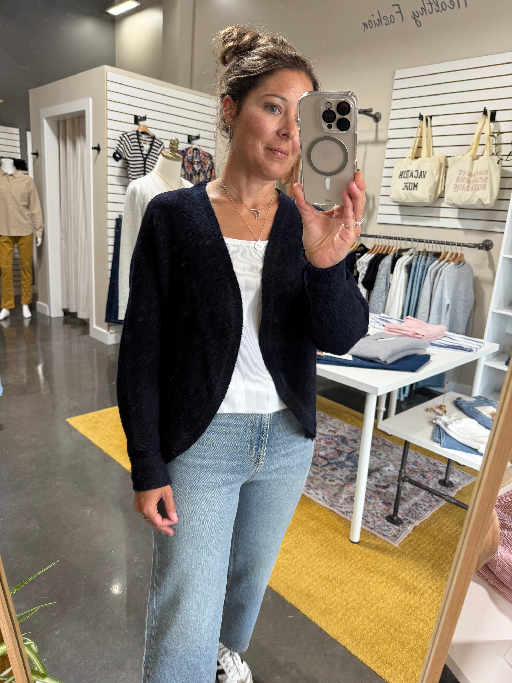 Easy-B Light Knit Cardigan - Navy