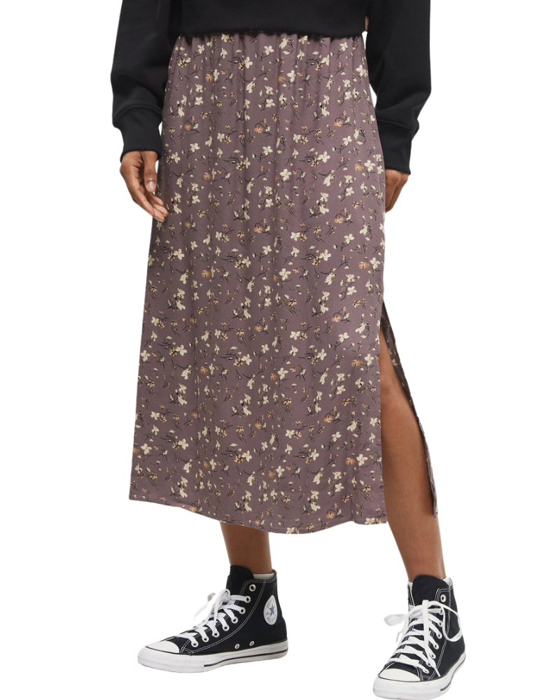 Crepe Maxi Skirt in Elkwood