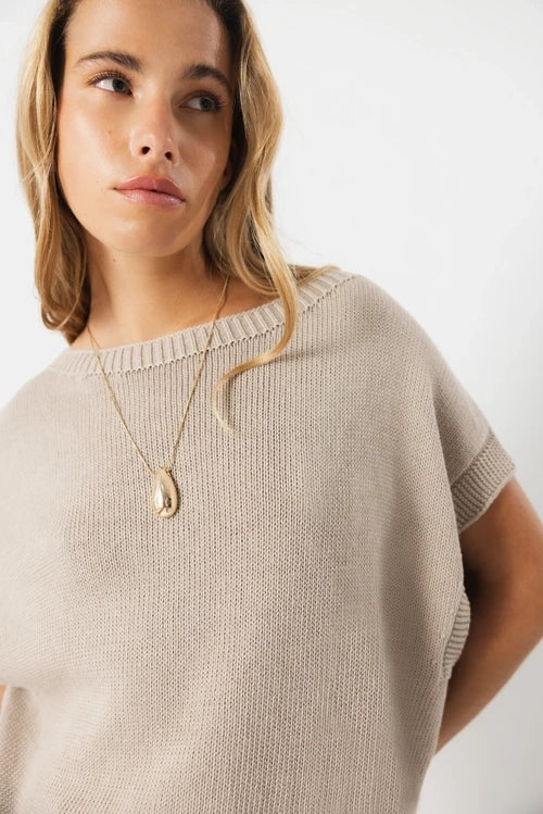 Boatneck Light Knit - Taupe