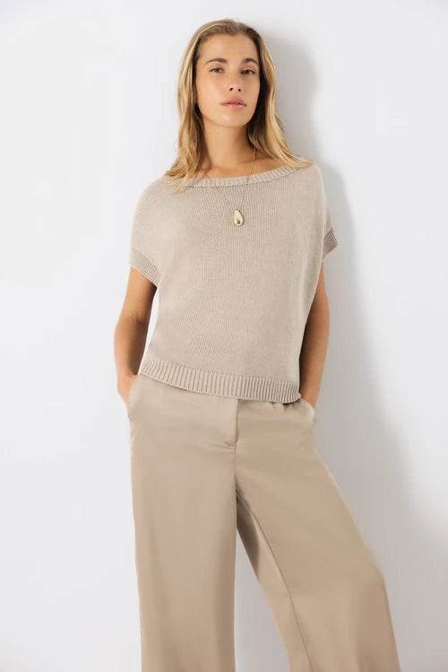 Boatneck Light Knit - Taupe