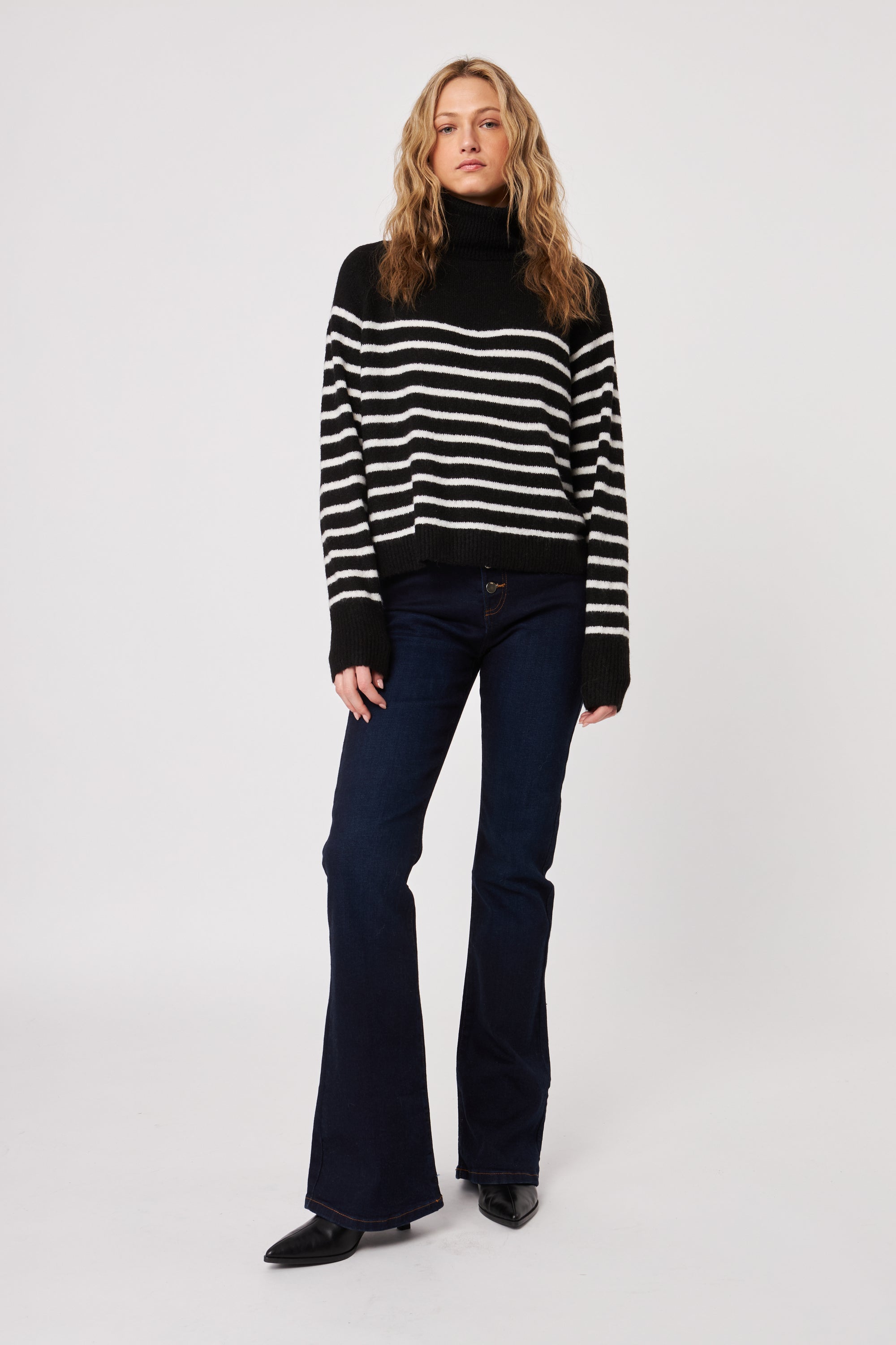 Eli Sweater- Mime Blk/Stripe