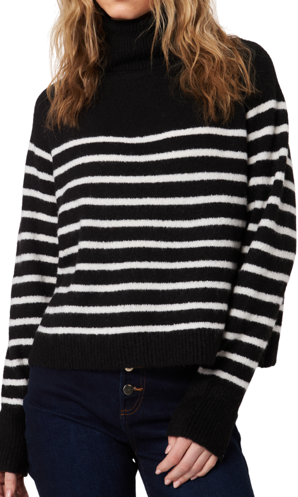Eli Sweater- Mime Blk/Stripe