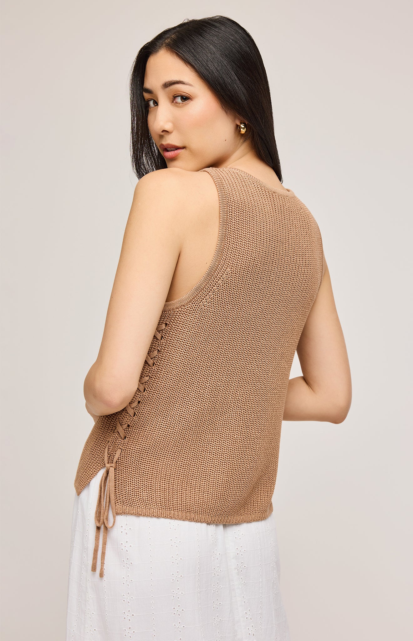 Emery Sleeveless Knit Top  - Tan