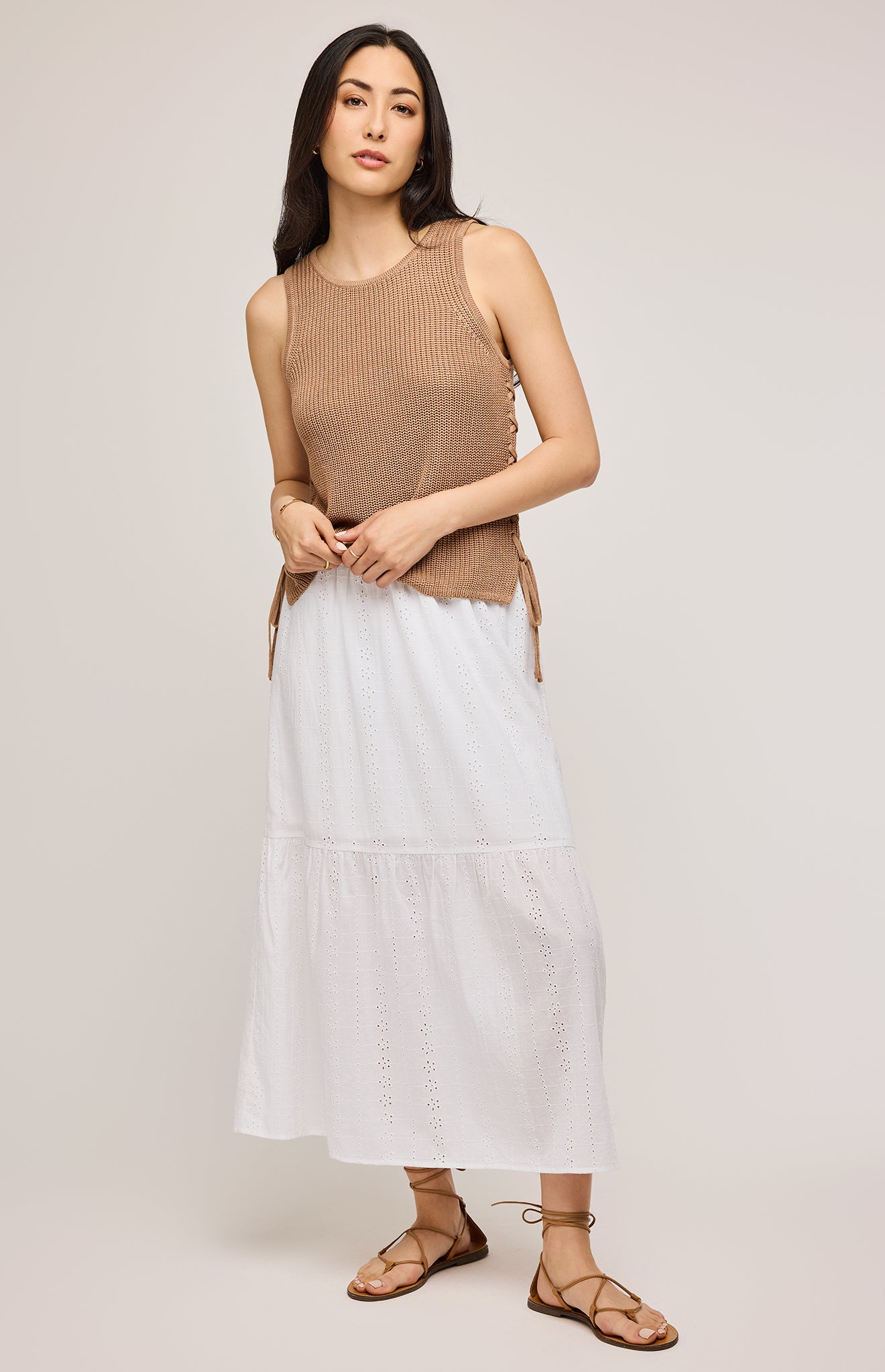 Emery Sleeveless Knit Top  - Tan