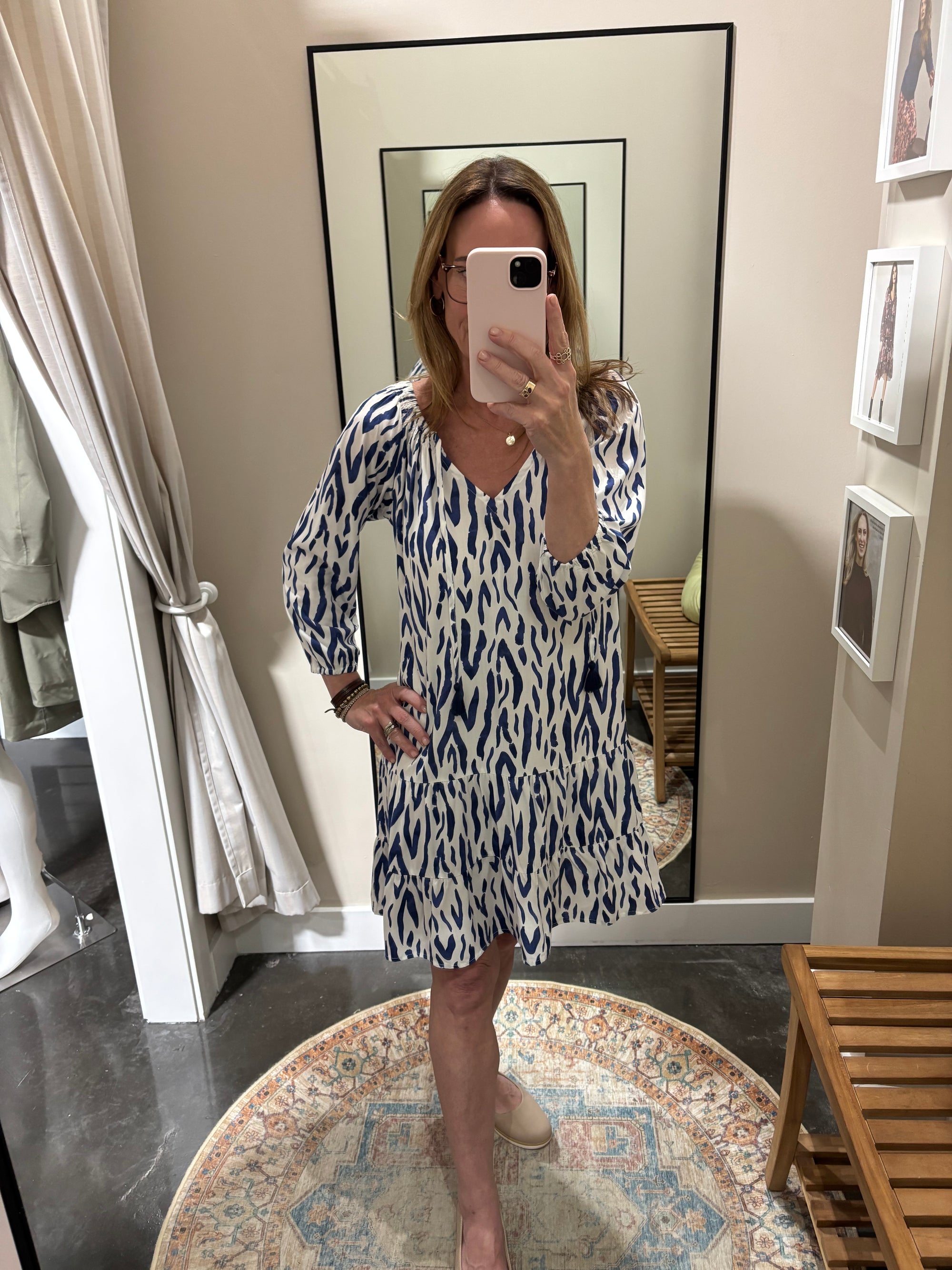 Emily Dress - Navy Tahiti