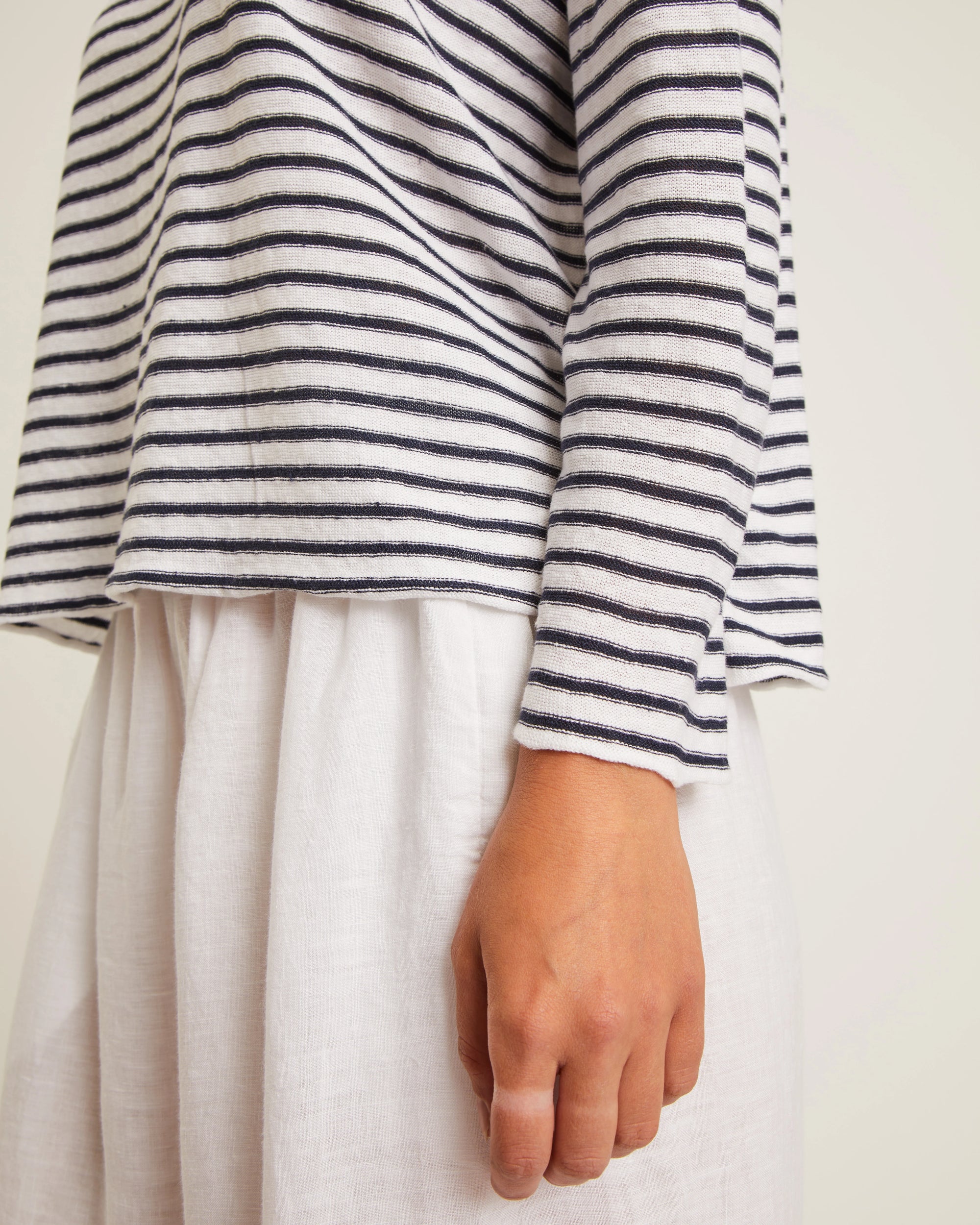 Enora Linen Top - Navy/White Stripe