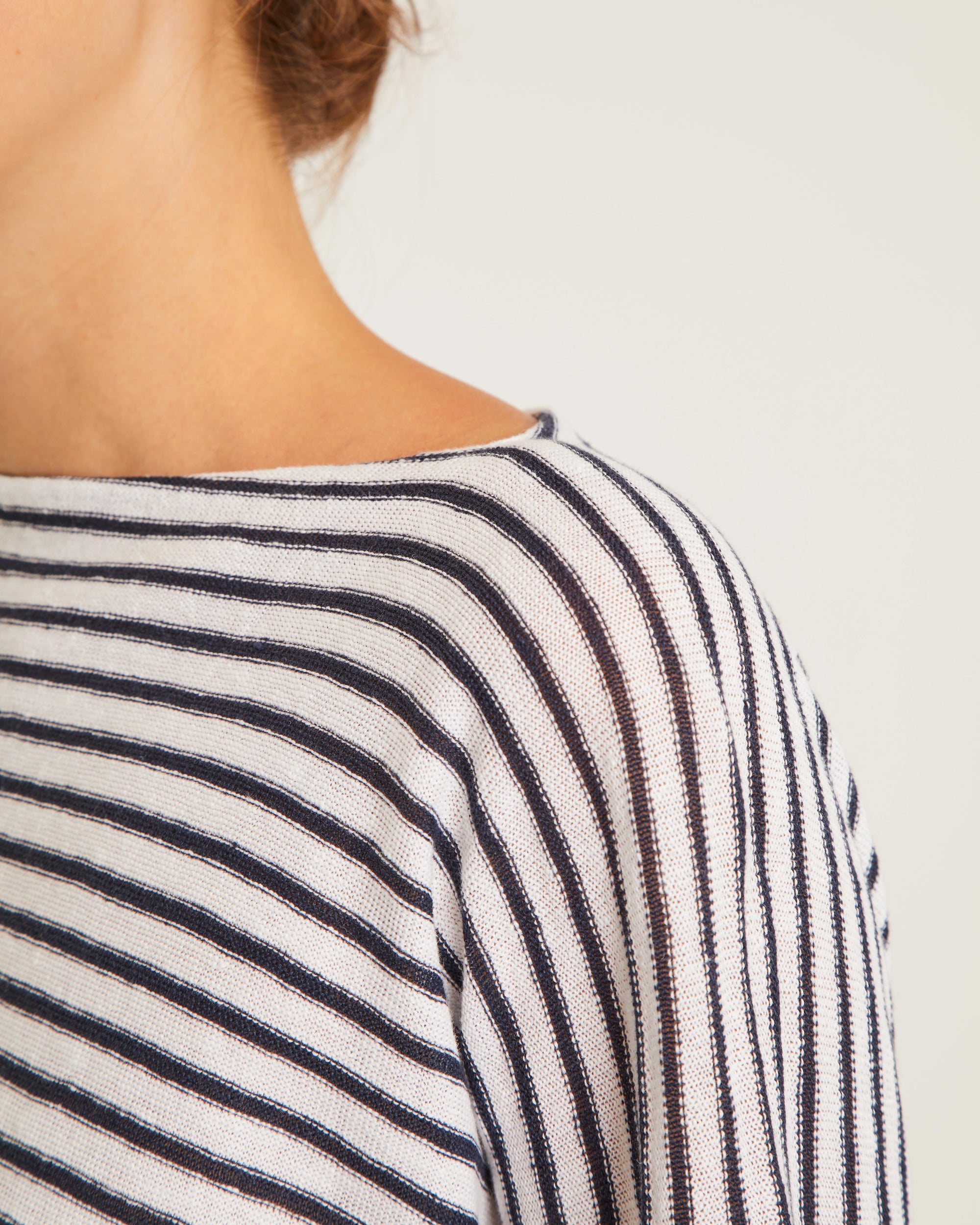 Enora Linen Top - Navy/White Stripe
