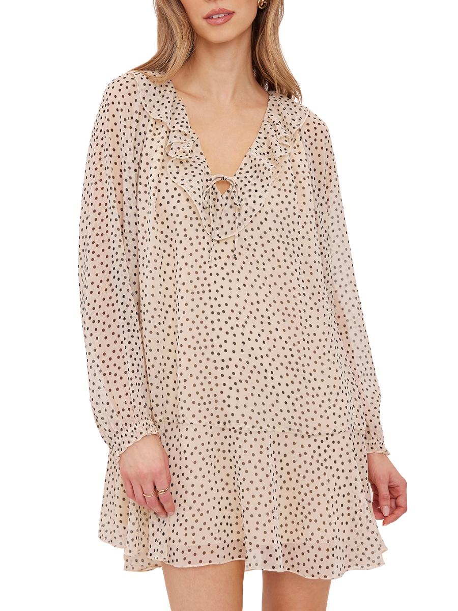 Esmerelda Mini Dress - Cream Print