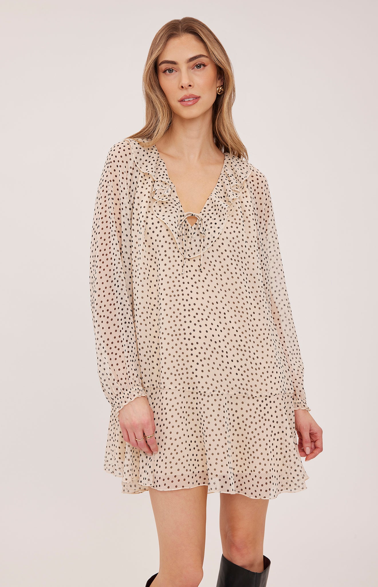 Esmerelda Mini Dress - Cream Print