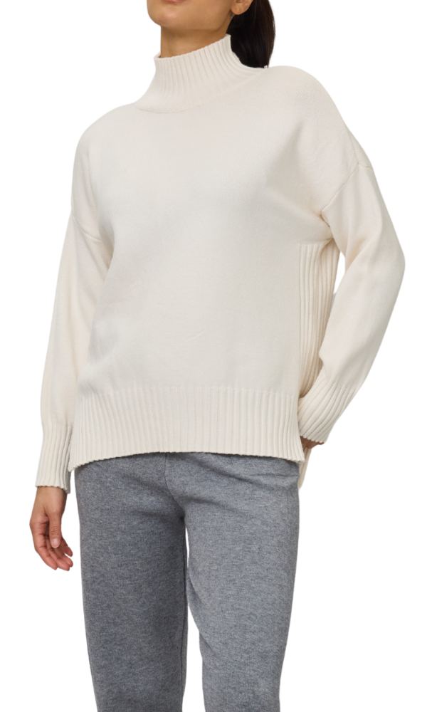 Patty Essential Viscose Mock Knit - Chantilly Cream