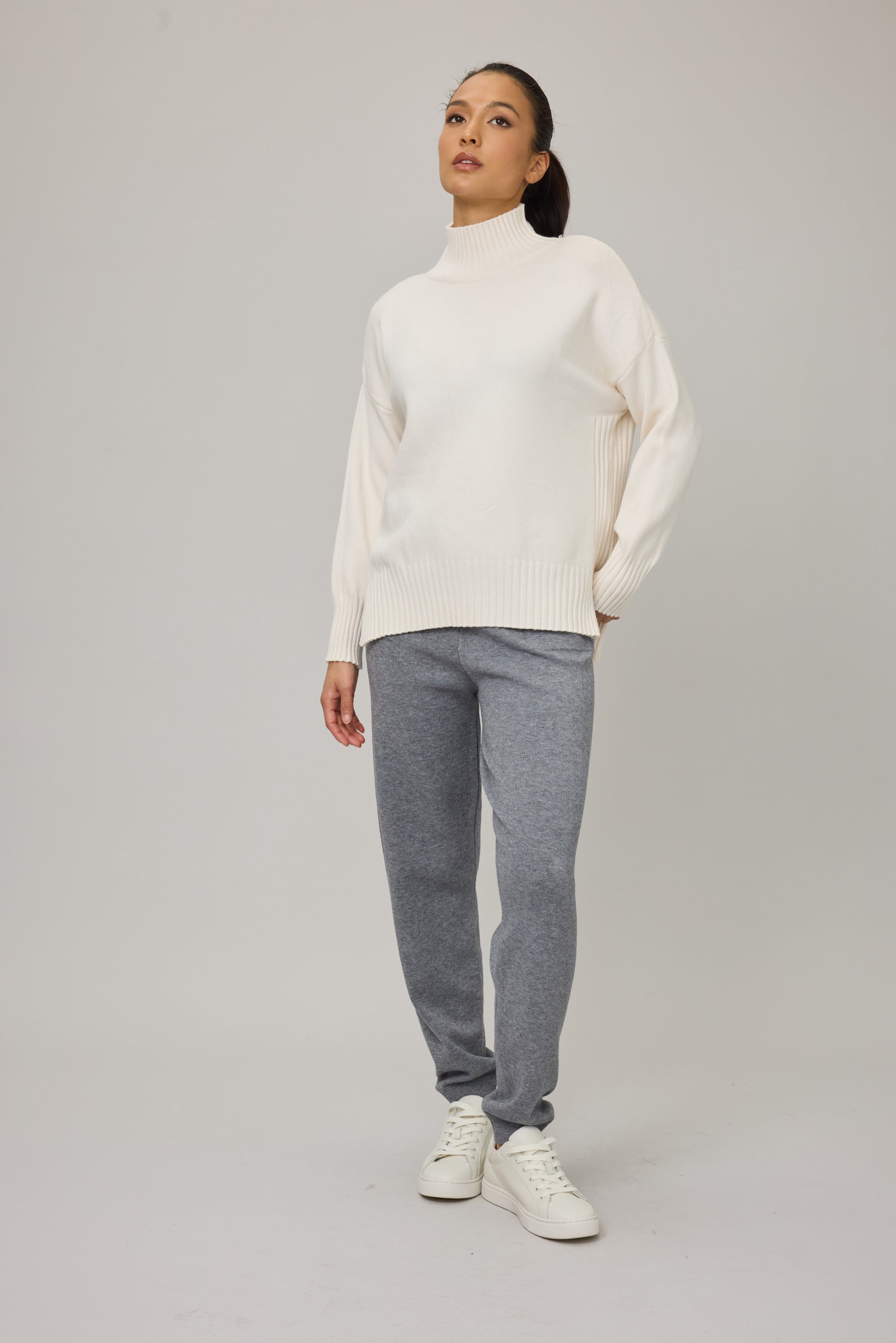 Patty Essential Viscose Mock Knit - Chantilly Cream