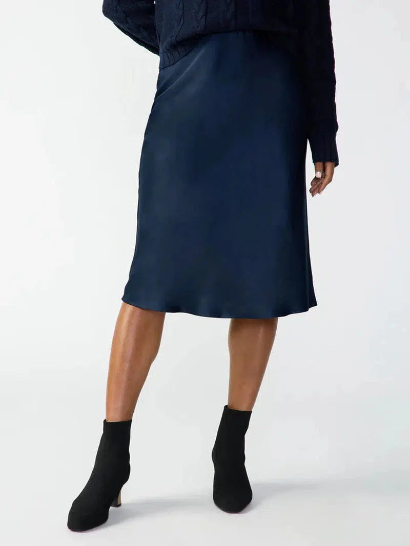 Everyday Midi Satin Skirt by Sanctuary in Navy No