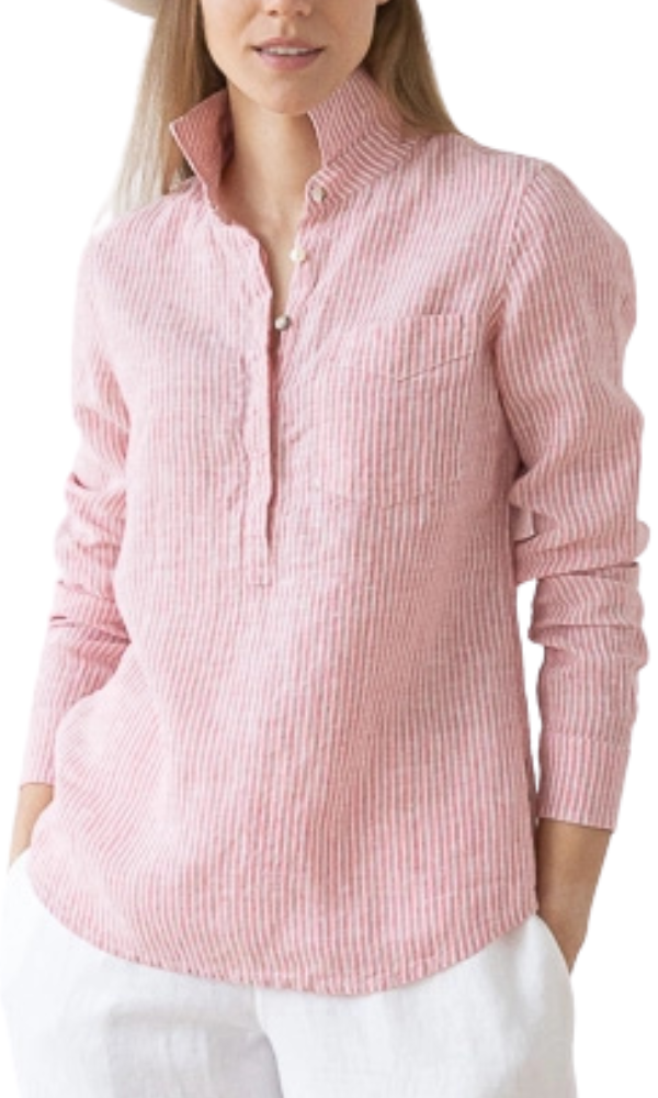 Fabia Stripe linen Blouse - Rosa
