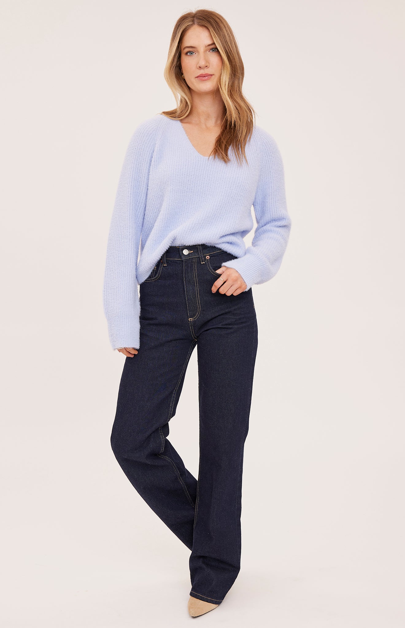 Filomena V-Neck Sweater - Skyline