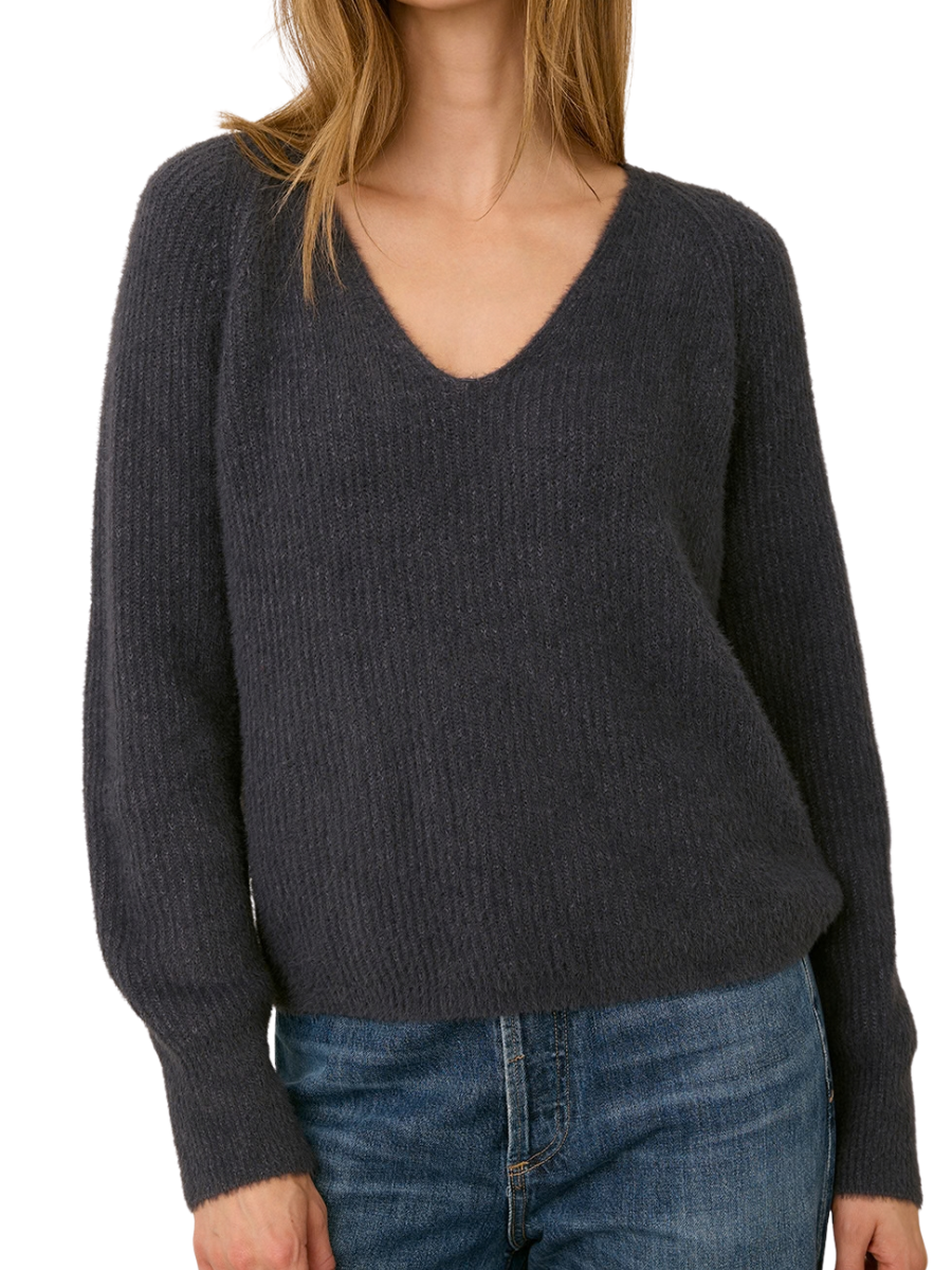 Filomena V-Neck Sweater - Smoke