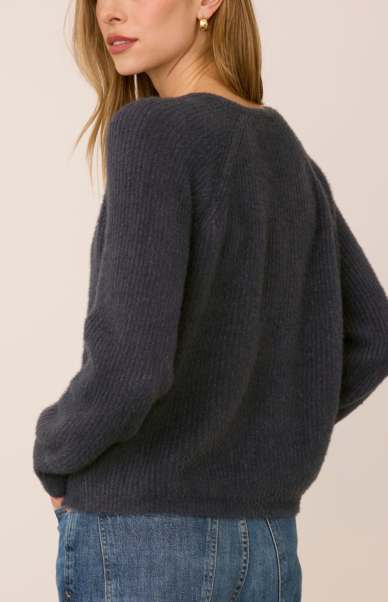 Filomena V-Neck Sweater - Smoke