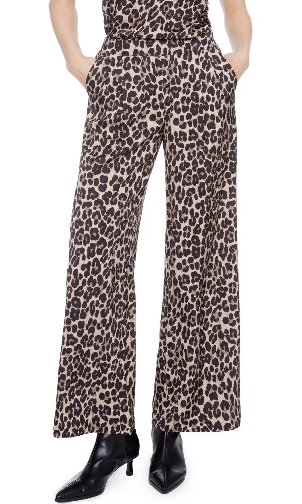 Fiona Satin WL Pant - Leopard Print