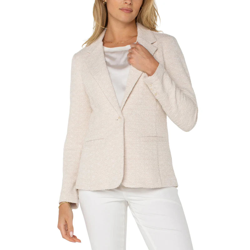 Fitted Boucle Blazer- Bone