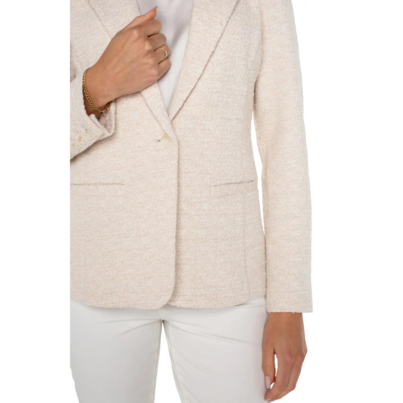 Fitted Boucle Blazer- Bone
