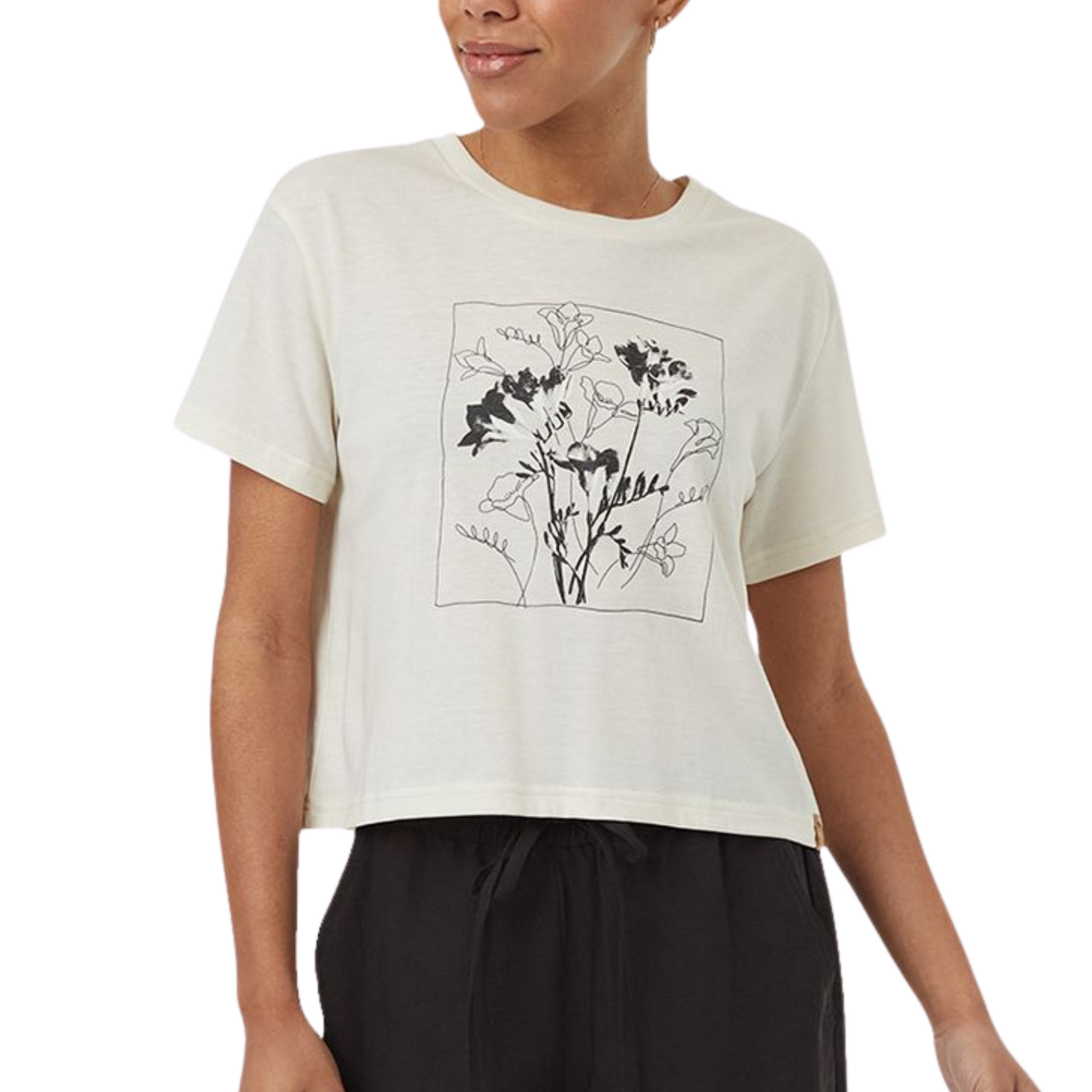 Crop Tee - Undyed Floral