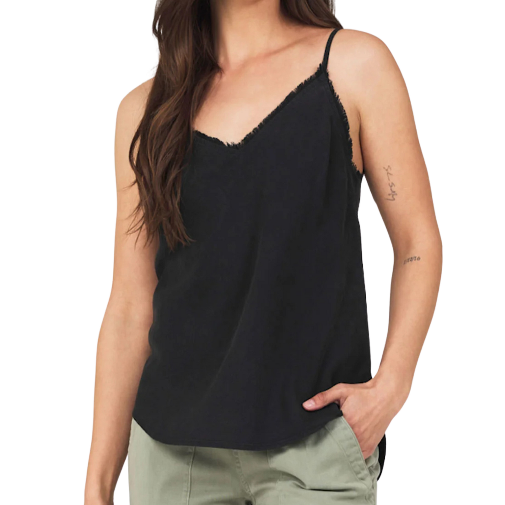 Frayed Cami - Black