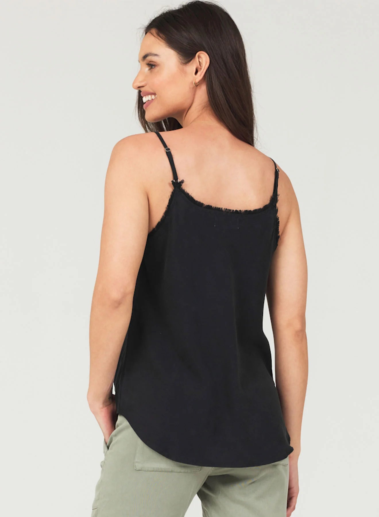 Frayed Cami - Black