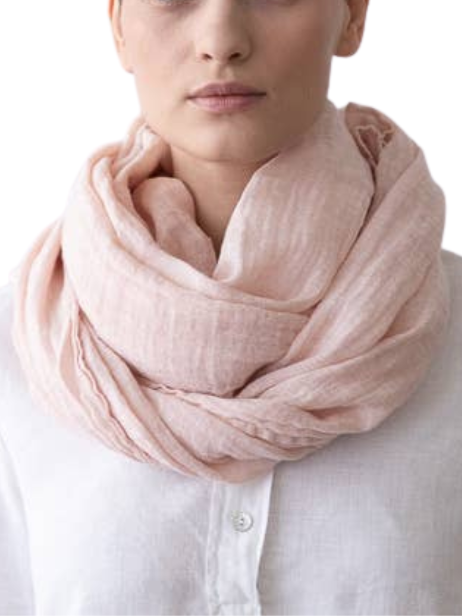 Garza Linen Scarf - Soft Rose