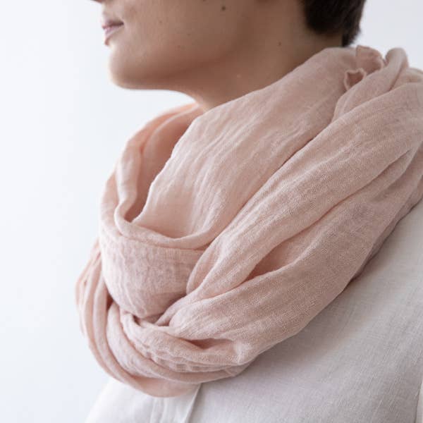 Garza Linen Scarf - Soft Rose