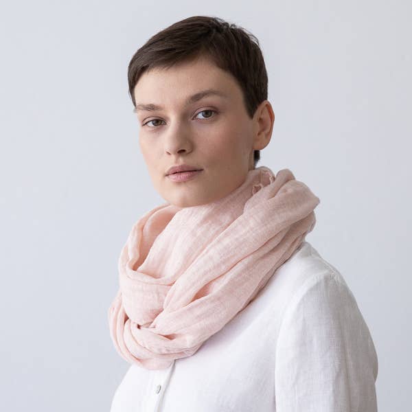 Garza Linen Scarf - Soft Rose