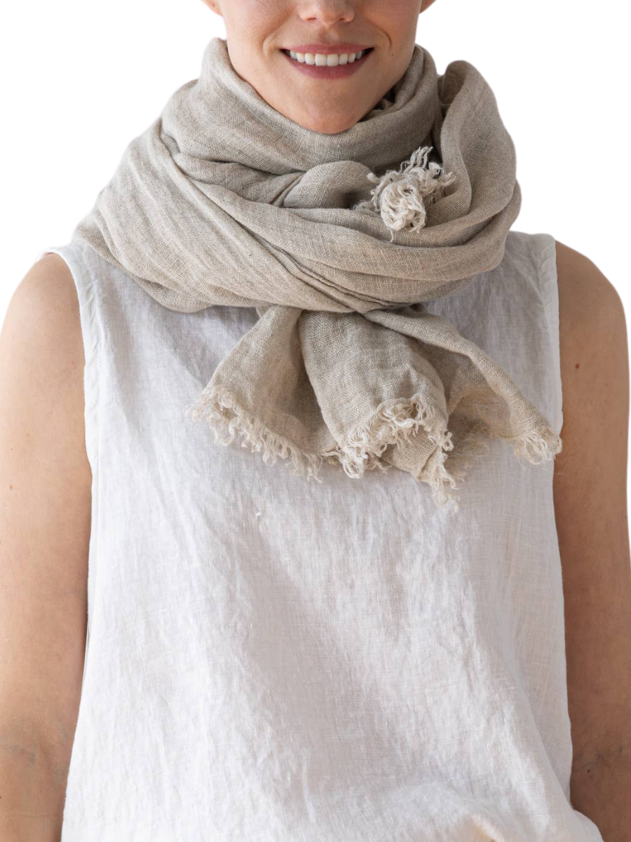 Garza Linen Scarf - Natural