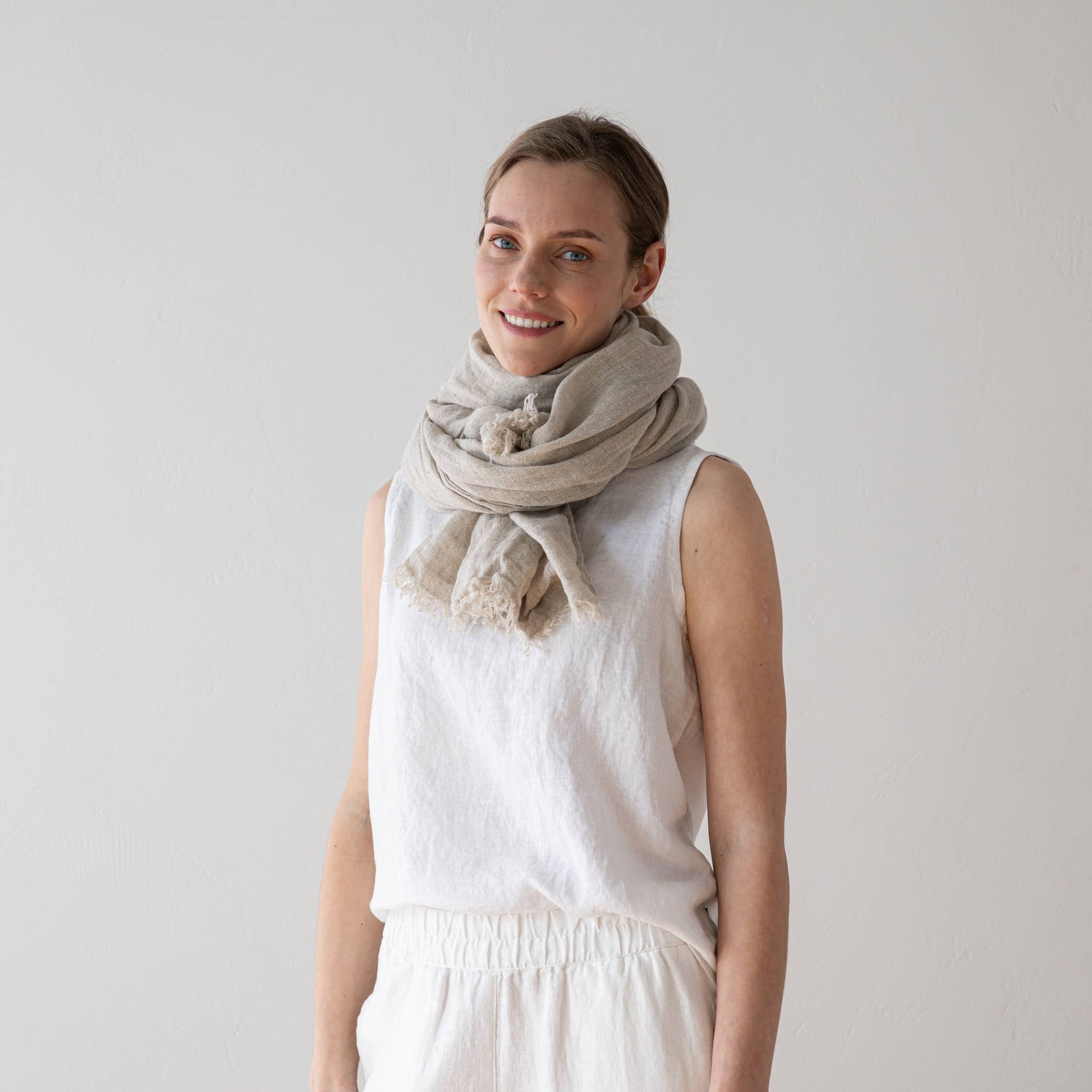 Garza Linen Scarf - Natural