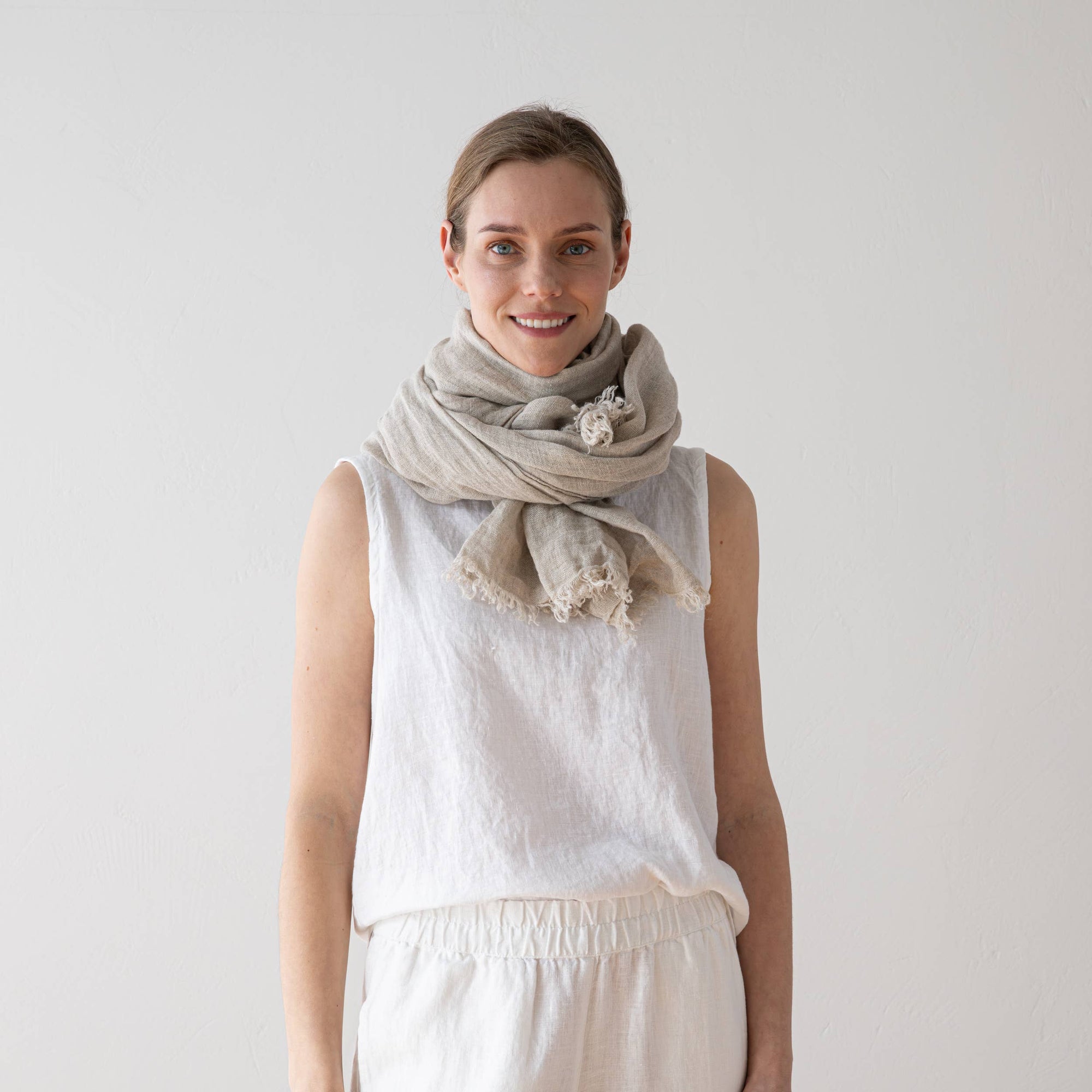 Garza Linen Scarf - Natural