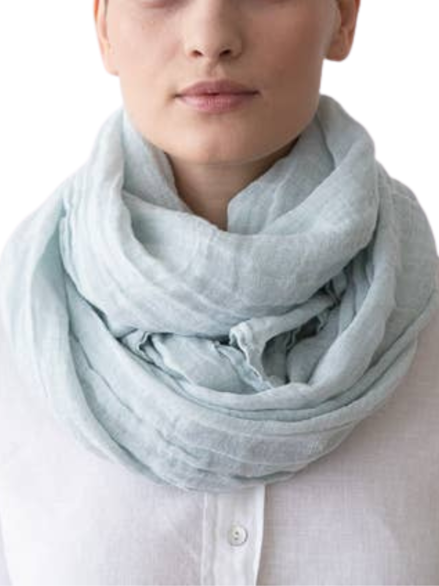 Garza Linen Scarf - Ice Blue