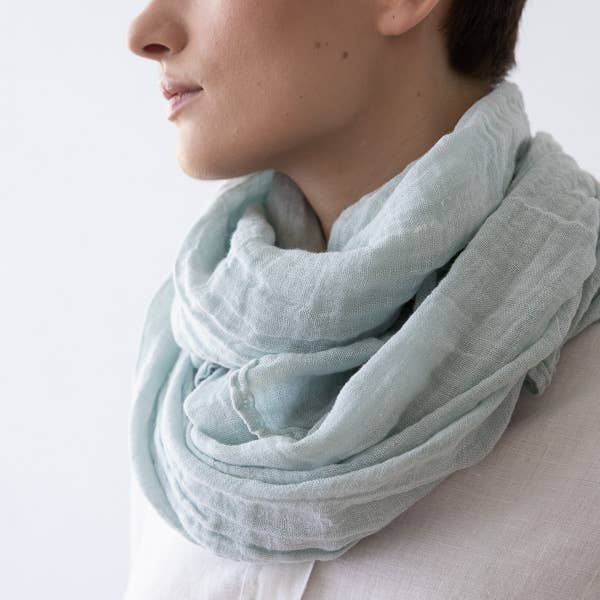 Garza Linen Scarf - Ice Blue