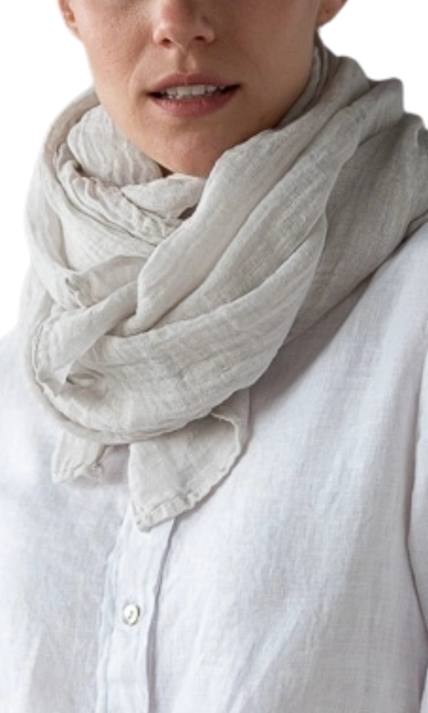 Linen Scarf - Silver