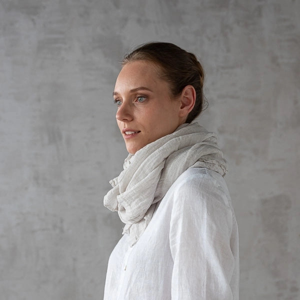 Linen Scarf - Silver