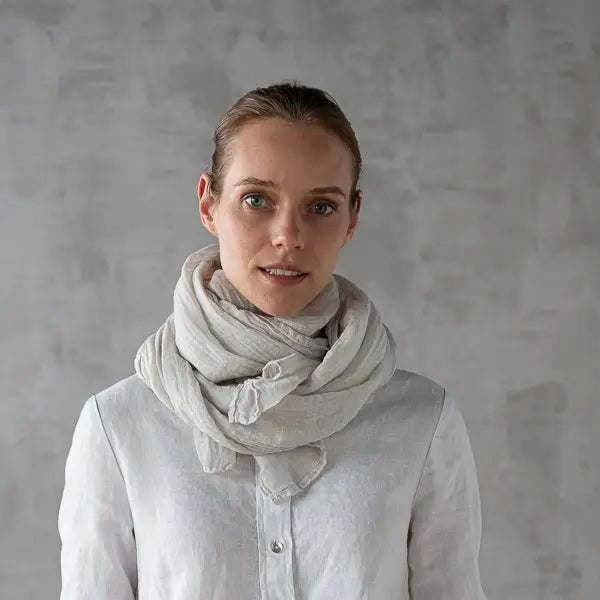 Linen Scarf - Silver