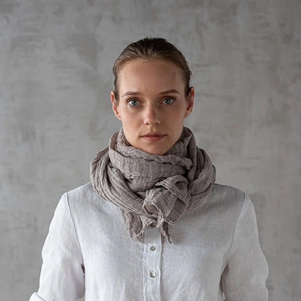 Garza Linen Scarf - Taupe