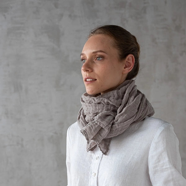 Garza Linen Scarf - Taupe