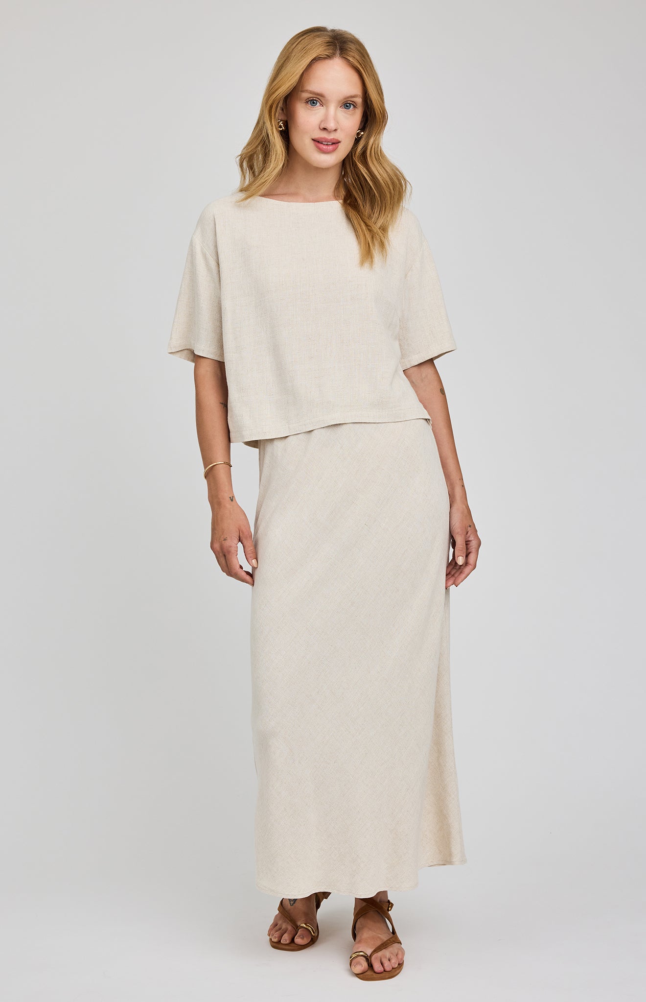 Gemini Linen Blend Top- Soft Linen