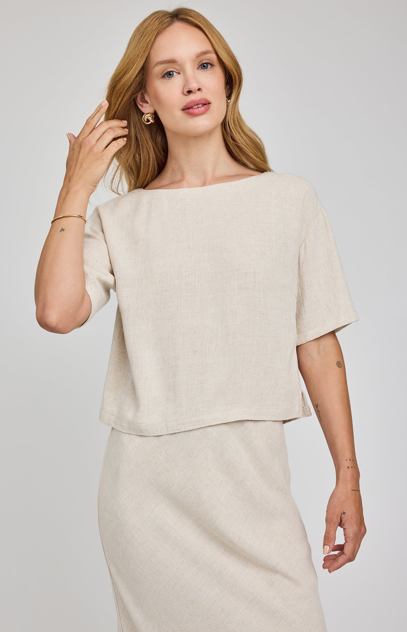 Gemini Linen Blend Top- Soft Linen