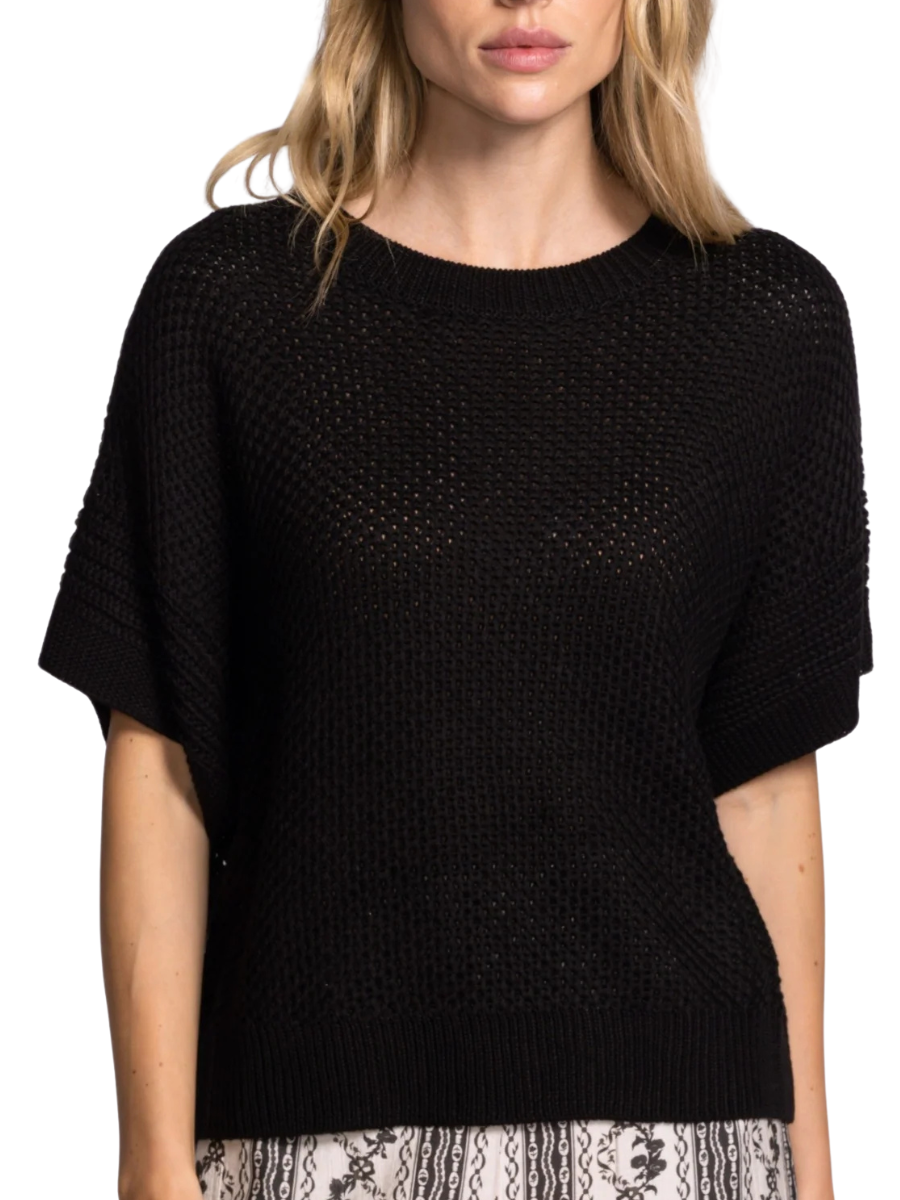 Gerda Open Knit Sweater- Black