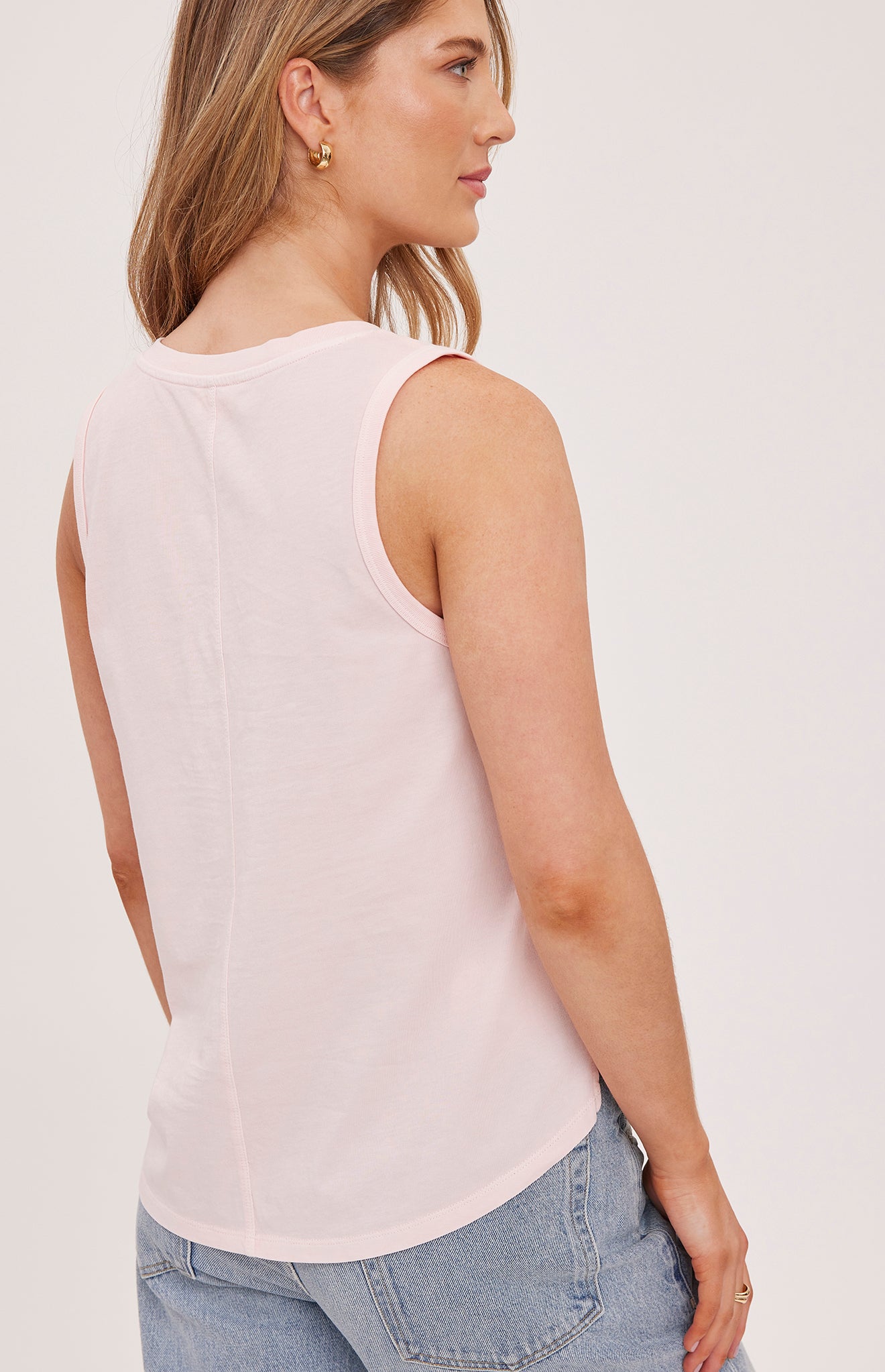 Gisele Light Cotton Tank - Seashell Pink